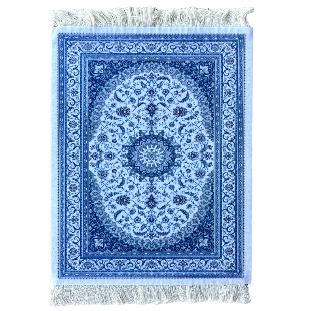 (Blue) Prayer Rug Mousepad, Prayer Rug Coaster, Islamic Mousepad, Islamic Coaster